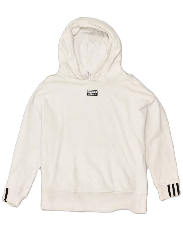 New Deals ADIDAS Womens Hoodie Jumper UK 10 Small White Cotton