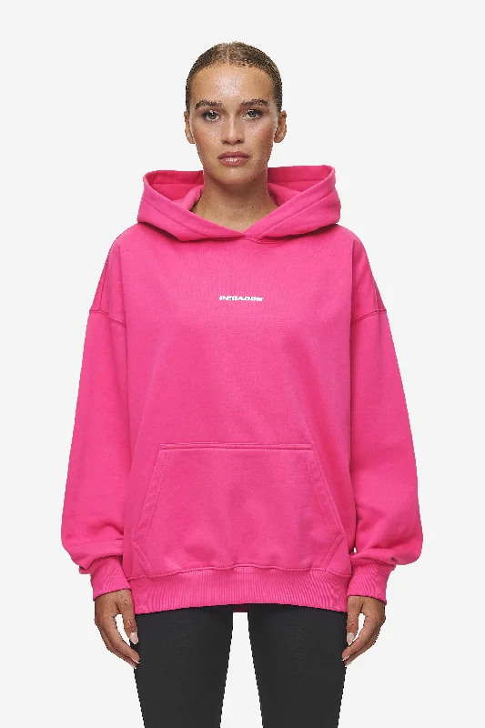 Super Bargain Clarita Logo Oversized Hoodie Washed Digital Pink White Gum