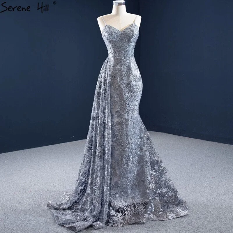 Markdowns Serene Hill Grey Mermaid Sexy Evening Dresses 2024 Handmade Flowers Beading Sleeveless Formal Dress HM67181 Markdowns Serene Hill Grey Mermaid Sexy Evening Dresses 2024 Handmade Flowers Beading Sleeveless Formal Dress HM67181