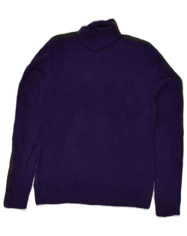 Reduced Prices RALPH LAUREN Womens Roll Neck Jumper Sweater UK 12 Medium Purple Cotton