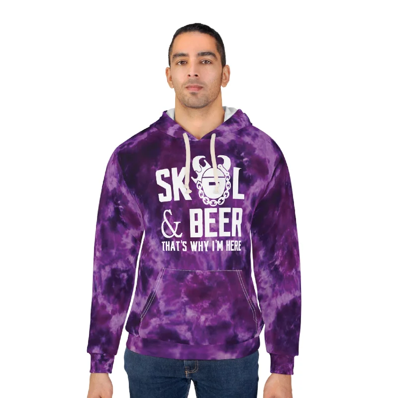 Instant Savings Unisex Pullover Hoodie - Purple Tie-Dye - & BEER