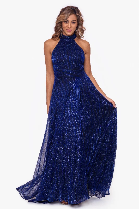 Year-End Clearance "Stella" Long Crinkle Halter Wrap Skirt Dress