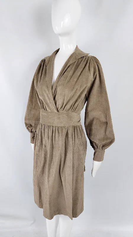 Deep Discounts Adele Simpson Vintage Ultrasuede Wrap Dress, 1970s