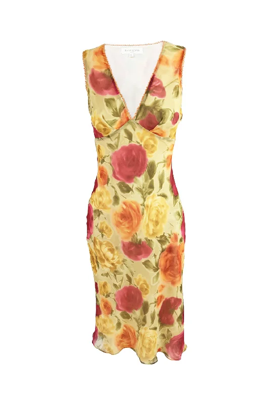 Unmissable Offer Ronit Zilkha Vintage Sequin Trim Floral Print Dress, 2000s