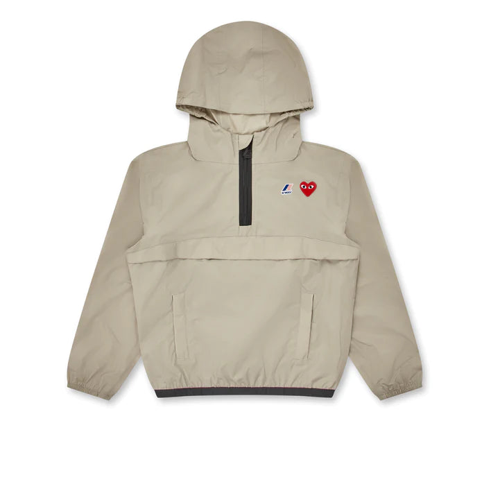 Huge Discounts PLAY Comme des Garçons x K-WAY Kids Half Zip Jacket (Beige)