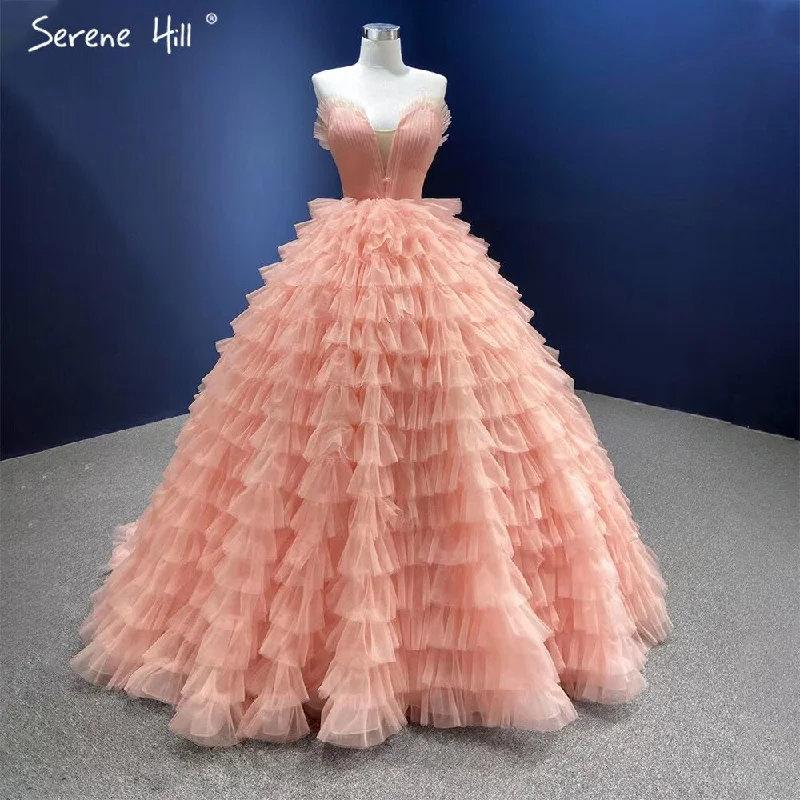 Deal Alert Serene Hill Meat Pink Sexy Wedding Dresses 2024 Ruffles Tiered Lace Up Bridal Gowns HM67033B Custom Made Deal Alert Serene Hill Meat Pink Sexy Wedding Dresses 2024 Ruffles Tiered Lace Up Bridal Gowns HM67033B Custom Made