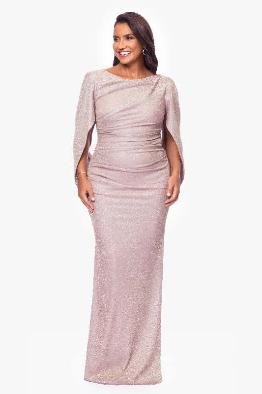 Markdown Madness "Gracie" Galaxy Knit Glitter Draped Gown