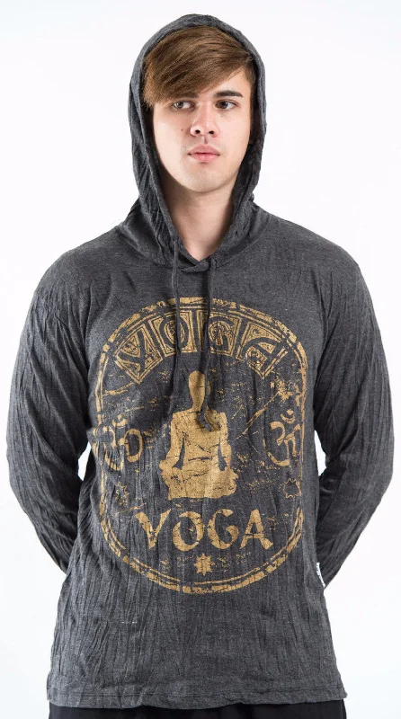 Extra Discounts Sure Design Unisex Infinitee Yoga Stamp Hoodie Gold on Black