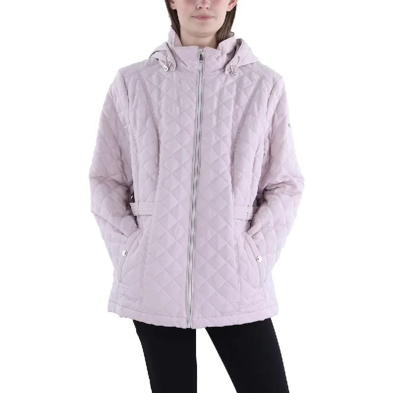 Limited Availability Laundry by Shelli Segal Womens Hooded Short Quilted Coat