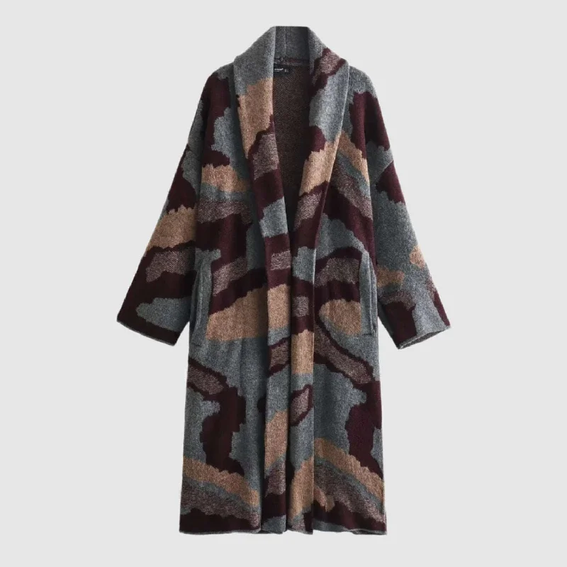 Discount Extravaganza Women's Long Knitted Cardigan Coat