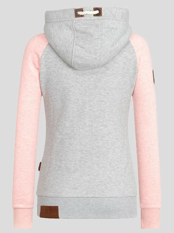 Last Chance Women's Colorblock Zip-Up Hoodie