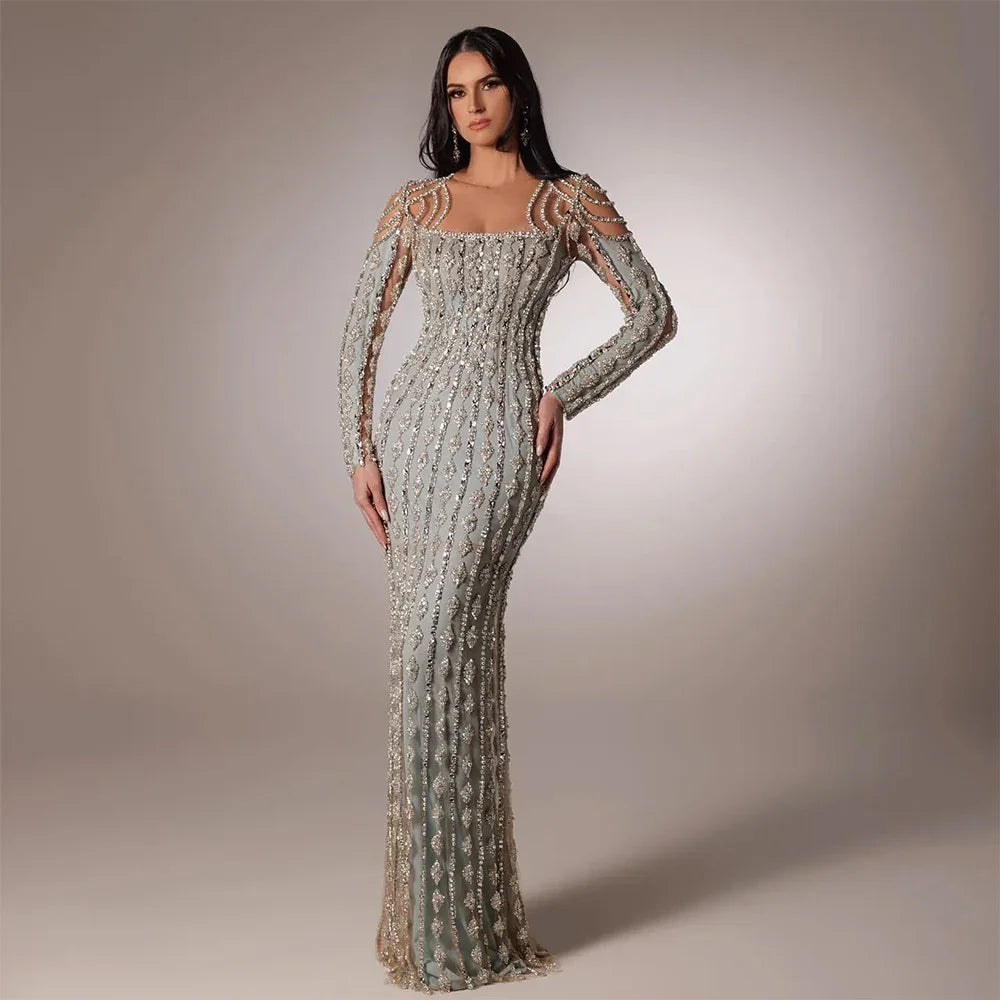 Instant Savings Serene Hill Arabia Gray Mermaid Floor Length Luxury Beaded Cut Out Evening Dresses Gowns For Women Wedding Party 2024 LA72292 Instant Savings Serene Hill Arabia Gray Mermaid Floor Length Luxury Beaded Cut Out Evening Dresses Gowns For Women Wedding Party 2024 LA72292