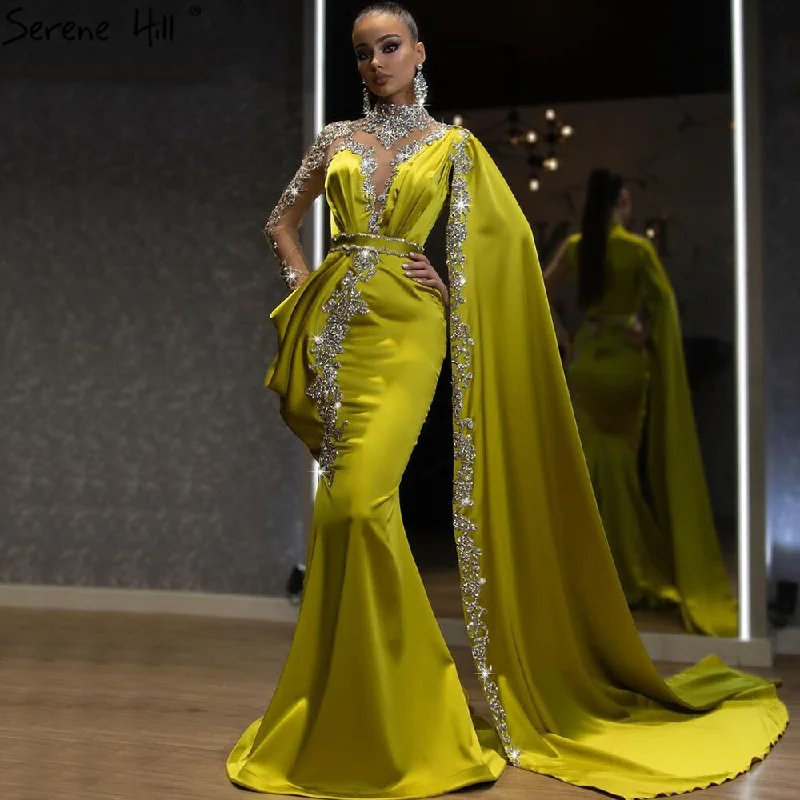 Best Bargains Serene Hill Gold Mermaid Elegant Evening Dresses Gowns 2024 Satin Luxury Beading One Shoulder For Women Party LA70869 Best Bargains Serene Hill Gold Mermaid Elegant Evening Dresses Gowns 2024 Satin Luxury Beading One Shoulder For Women Party LA70869