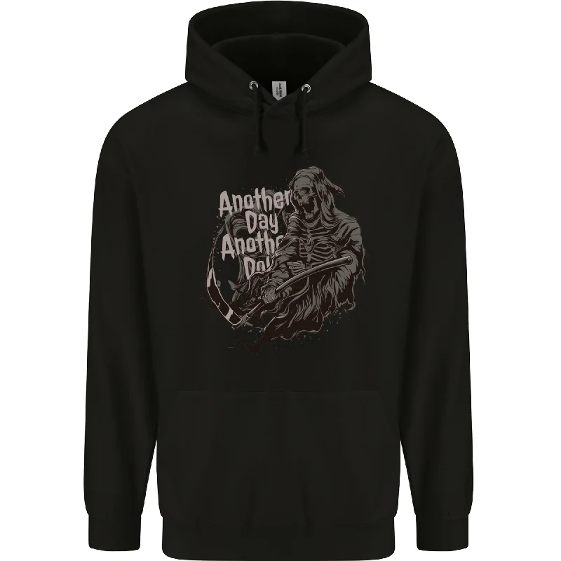 Final Clearance Another Day Another Dollar Grim Reaper Mens 80% Cotton Hoodie