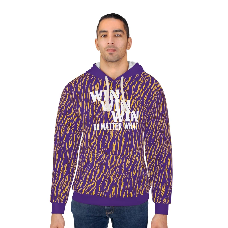 Price Drop Alert Unisex Pullover Hoodie - Zebra Print, Purple - No Matter What