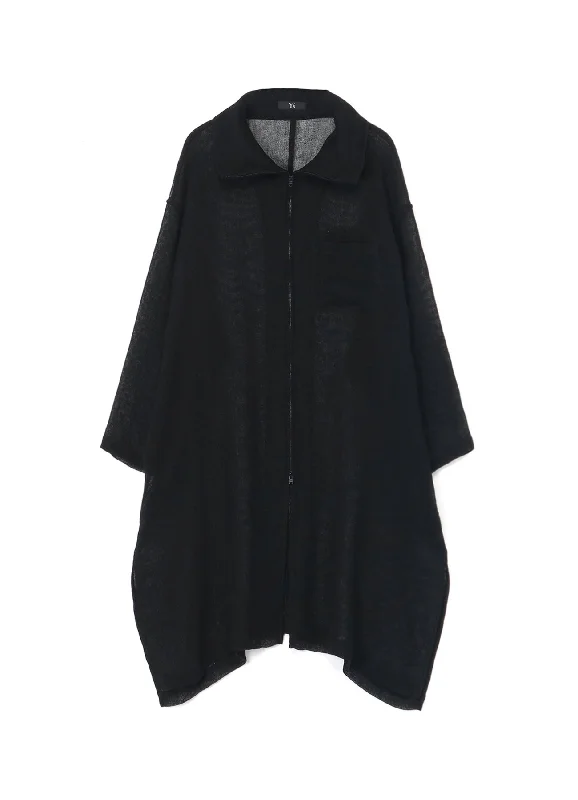 Instant Discount LENO CLOTH STAND COLLAR DRESS