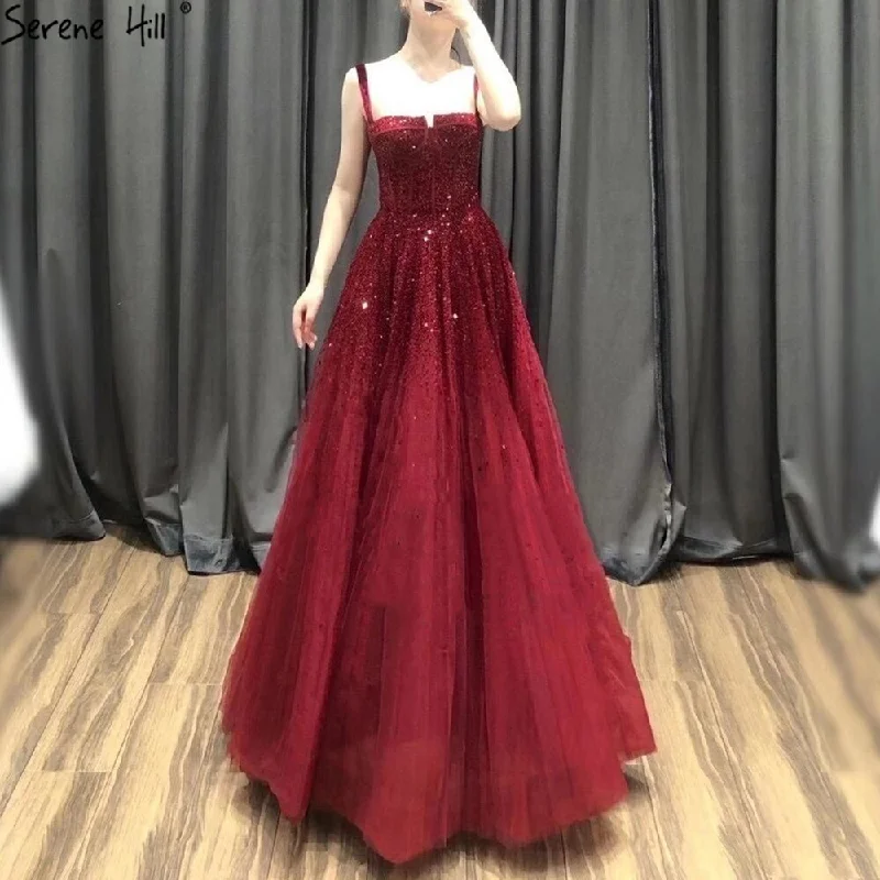 Sneak Peek Sale Serene Hill Red Beading Evening Gowns 2024 Sleeveless A-Line Luxury Floor-Length Formal Dress Design LA70600 Sneak Peek Sale Serene Hill Red Beading Evening Gowns 2024 Sleeveless A-Line Luxury Floor-Length Formal Dress Design LA70600