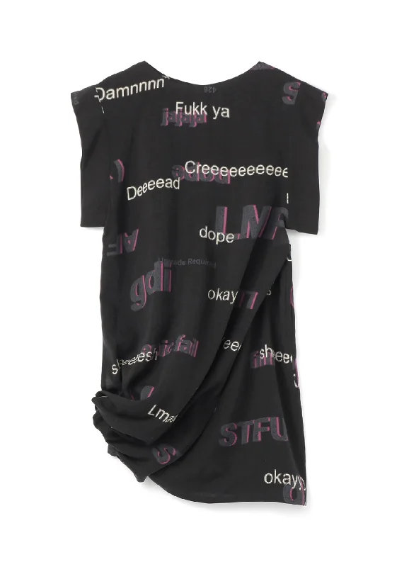 Limited Quantity Net Slang Print B Cross Side Dress