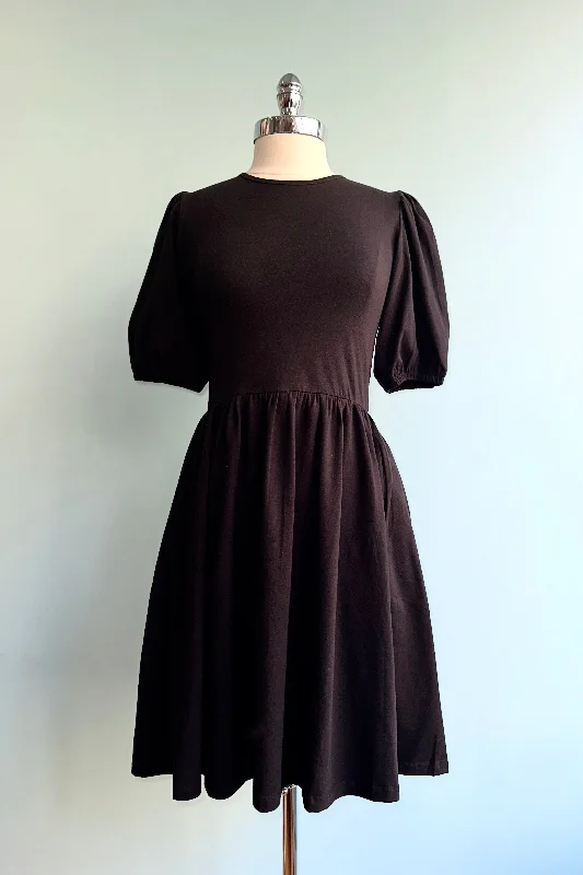 Lowest Price Inez Bubble Sleeve Dress in Black by Mata Traders
