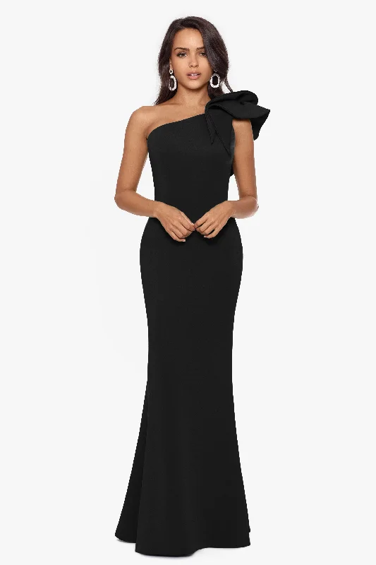 Today’s Special Petite "Daisy" Long Scuba Crepe One Shoulder Dress