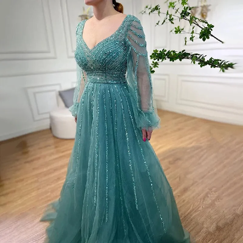 YEAR-End Sale Serene Hill Muslim Navy Blue A-Line Beaded Luxury Arabic Evening Dresses Gowns 2024 For Women Wedding Party LA71867 YEAR-End Sale Serene Hill Muslim Navy Blue A-Line Beaded Luxury Arabic Evening Dresses Gowns 2024 For Women Wedding Party LA71867