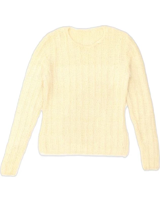 Exclusive Savings VINTAGE Womens Boat Neck Jumper Sweater UK 10 Small Off White