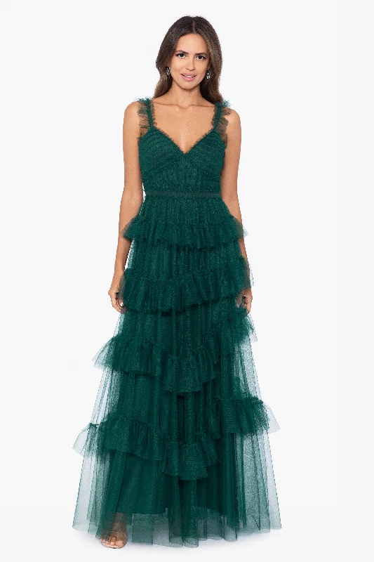 Early Bird Discount "Gigi" Long Ruffle Mesh Dress