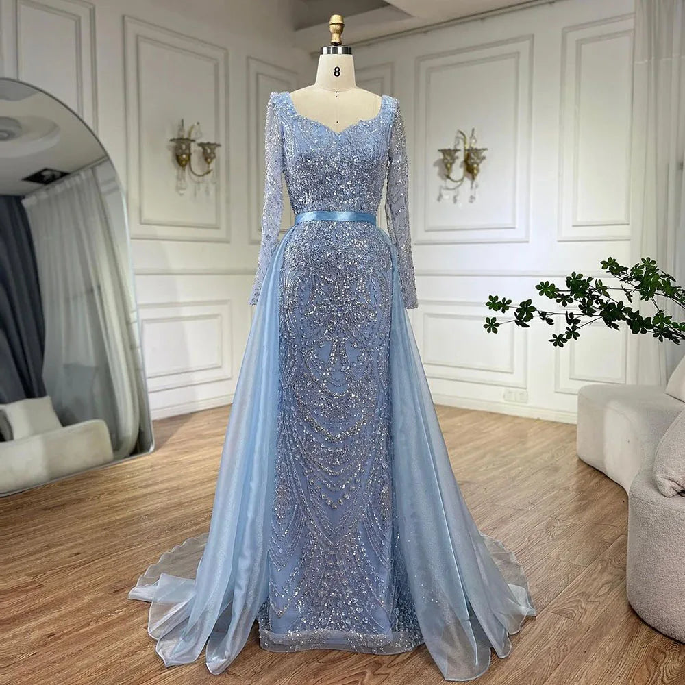 Seasonal Clearance Serene Hill Arabic Blue Sweetheart Mermaid Evening Gown Beaded Overskirt - Luxury Dresses for Woman's Wedding Party 2024 LA72548 Seasonal Clearance Serene Hill Arabic Blue Sweetheart Mermaid Evening Gown Beaded Overskirt - Luxury Dresses for Woman's Wedding Party 2024 LA72548