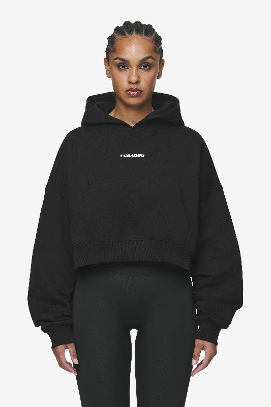 Unmissable Offer Salita Oversized Cropped Hoodie Black White Gum