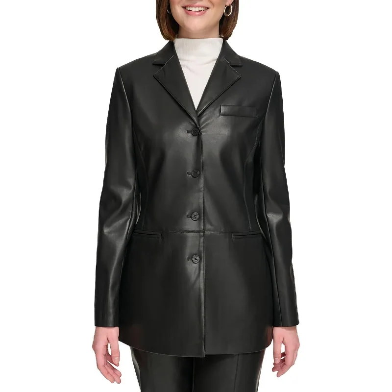 Bargain Blast Calvin Klein Womens Faux Leather Office Leather Jacket