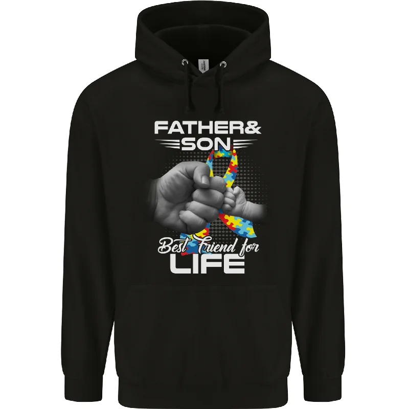 Today Only Autistic Father & Son Friends Autism ASD Mens 80% Cotton Hoodie