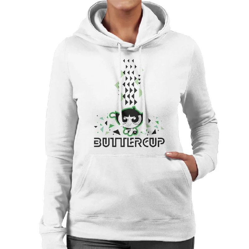 Exclusive Savings Powerpuff Girls Buttercup Abstract Triangle Art Women's Hooded Sweatshirt