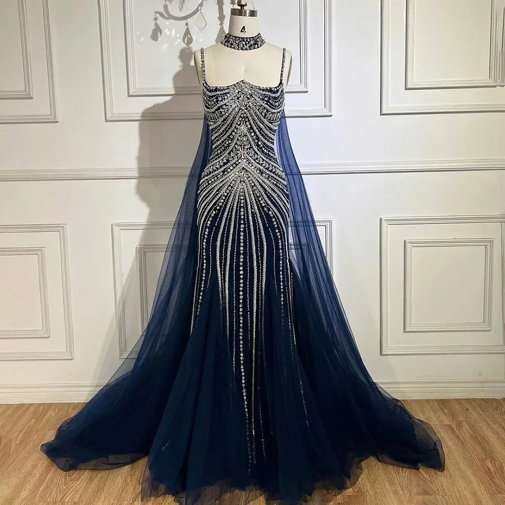 Overstock Sale Serene Hill Blue Spaghetti Strap Long Cloak Mermaid Beaded Lace up Luxury Evening Dresses Gowns for Women Wedding Party LA72440 Overstock Sale Serene Hill Blue Spaghetti Strap Long Cloak Mermaid Beaded Lace up Luxury Evening Dresses Gowns for Women Wedding Party LA72440
