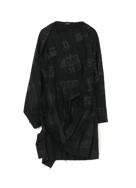 Today’s Deal PRINTED SERGE DRESS WITH PLEATED FRONT DETAILS
