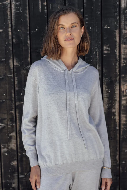 Price Slash Merino Hoodie - Silver