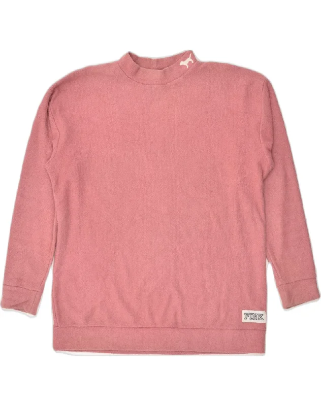 Seasonal Sale VICTORIAS SECRET Womens Oversized Sweatshirt Jumper UK 10 Small Pink