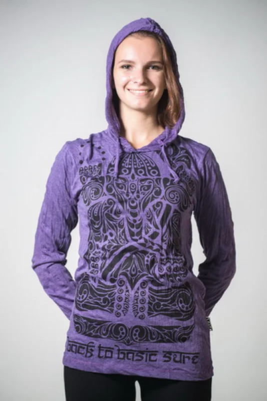 Quick Sale Sure Design Unisex Tattoo Ganesh Hoodie Purple
