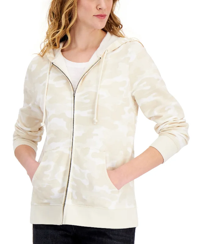 Super Sale Style & Co Camo Print Zip Up Hoodie