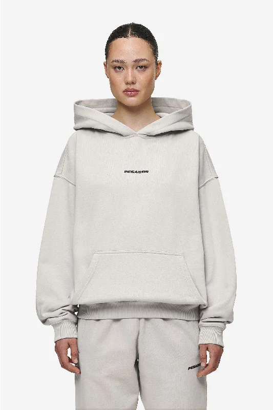 Take Advantage Clarita Logo Oversized Hoodie Washed Moon Grey Black Gum