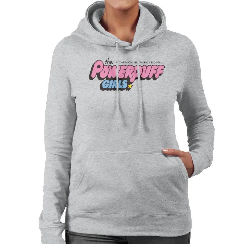 Super Deal Powerpuff Girls Bubble Text Logo Women's Hooded Sweatshirt
