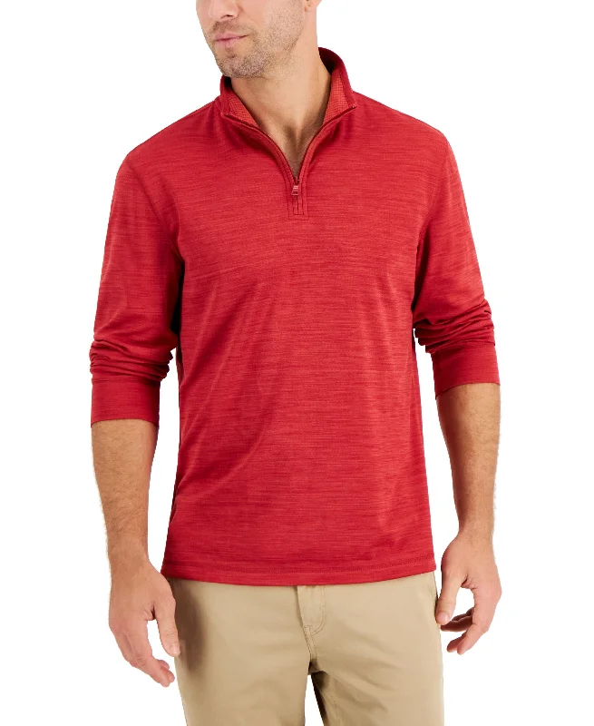 Incredible Offers Club Room Mens Quarter Zip Tech Sweatshirt