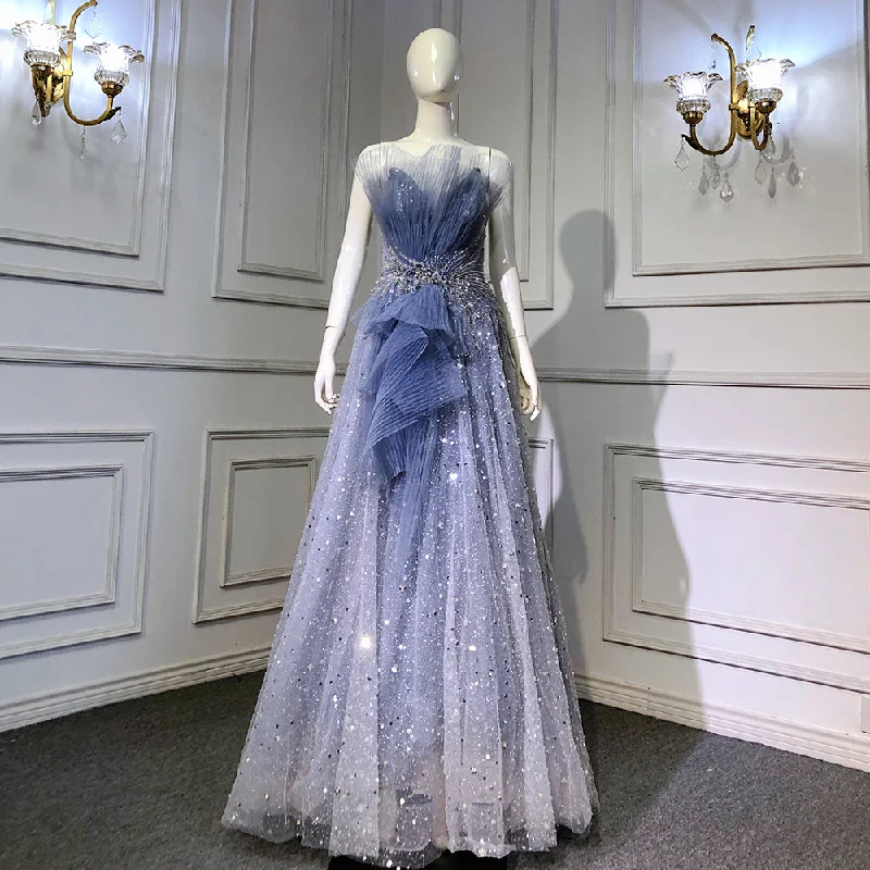 Mega Deal Serene Hill Blue A-Line Beaded Bling Evening Dresses Gowns 2024 Sexy High-Eend Lace Up For Women Party LA71636 Mega Deal Serene Hill Blue A-Line Beaded Bling Evening Dresses Gowns 2024 Sexy High-Eend Lace Up For Women Party LA71636
