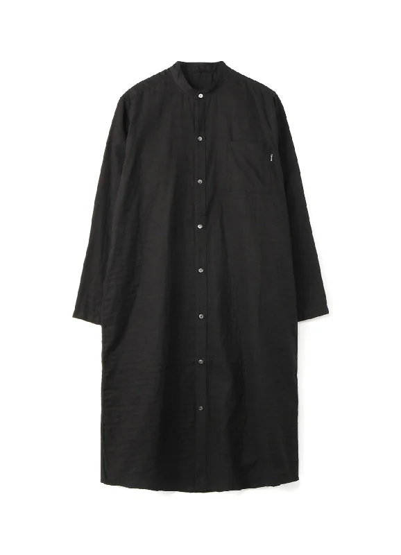 YEAR-End Sale DOUBLE GAUZE OPEN FRONT LONG SLEEVE DRESS (L)