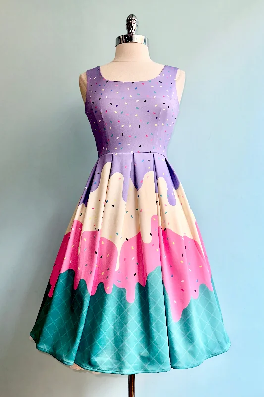 Great Deals Ice Cream Amanda Dress in Lavender by Dolly & Dotty