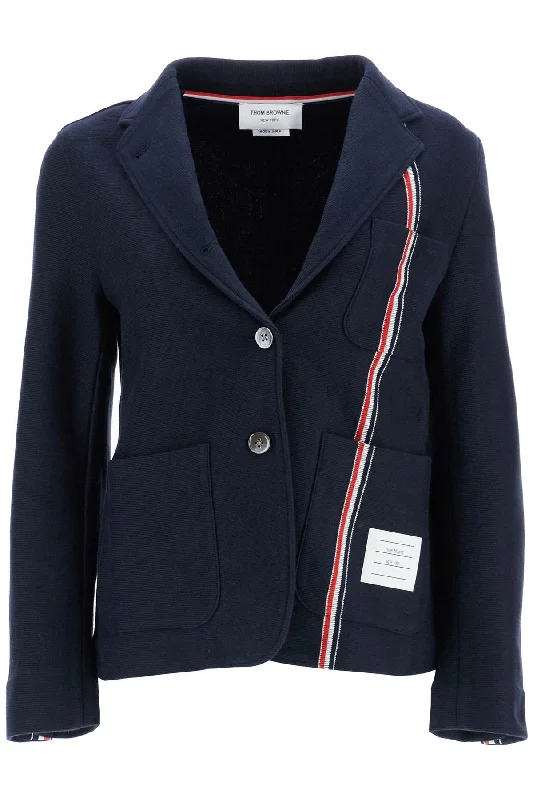 Seasonal Sale Single-breasted Cotton Knit Jacket  - Blue
