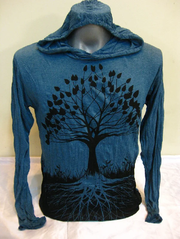 Clearance Event Sure Design Unisex Tree of Life Hoodie Denim Blue