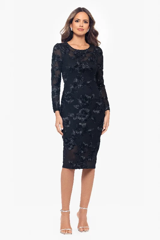 Take Advantage "Myra" Knee Length Soutache Long Sleeve Dress