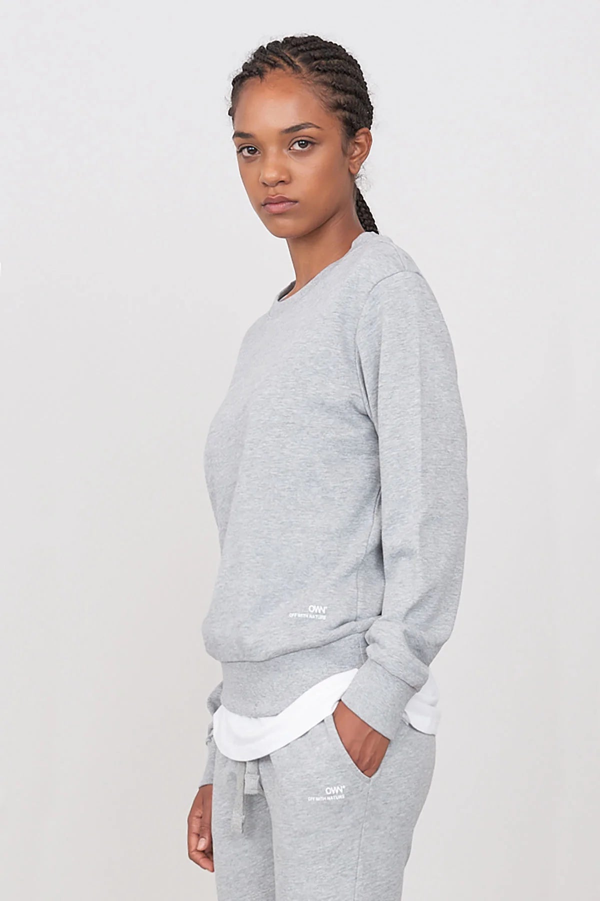 New Markdowns Women's Gauzed Crewneck Sweatshirt Grey