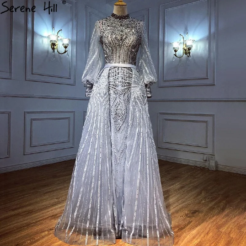 Deep Discounts Serene Hill Muslim Grey Overskirt Evening Dresses Gowns 2024 Mermaid Elegant Beaded For Woman Party LA71248 Deep Discounts Serene Hill Muslim Grey Overskirt Evening Dresses Gowns 2024 Mermaid Elegant Beaded For Woman Party LA71248