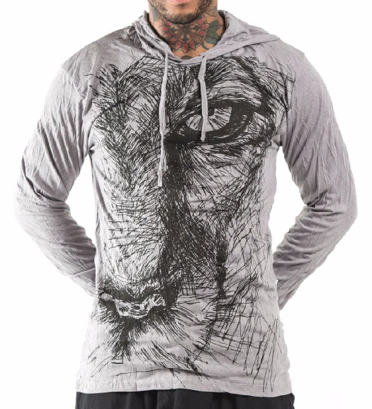 One-DAY Sale Sure Design Unisex Lions Eye Hoodie Gray